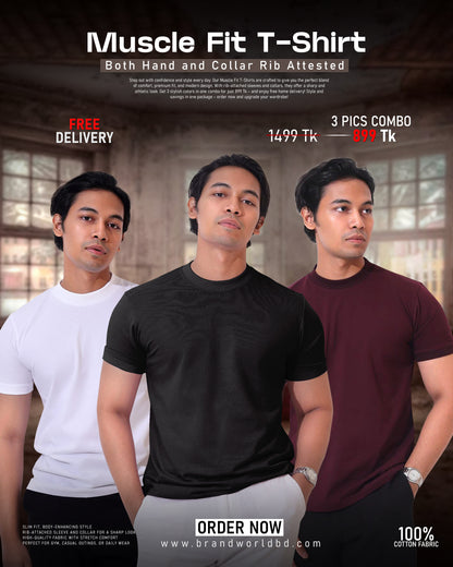 Muscle T shirt- 3 pcs