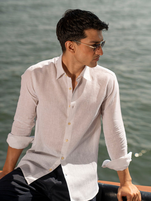 Khadi white premium Shirt.